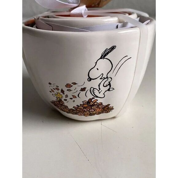 Set Of 4 Rae Dunn Autumn Fall Peanuts Snoopy Charlie Brown Measuring Cups NEW - Picture 2 of 10